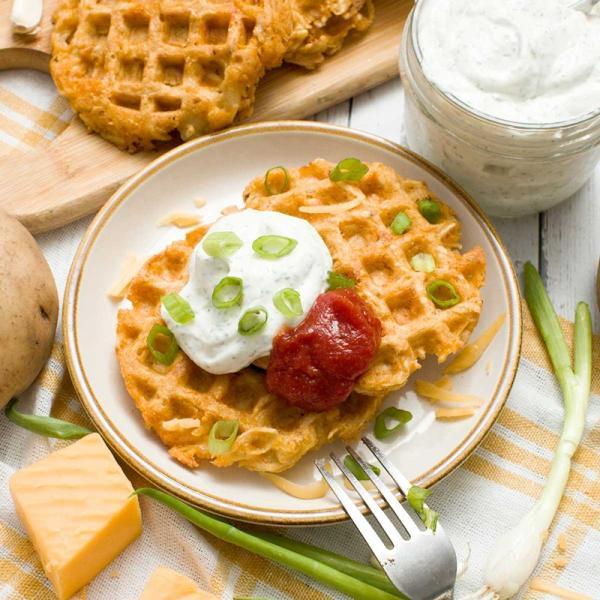 طرز تهیه وافل سیب زمینی بدون بوی تخم مرغ و شل شدن